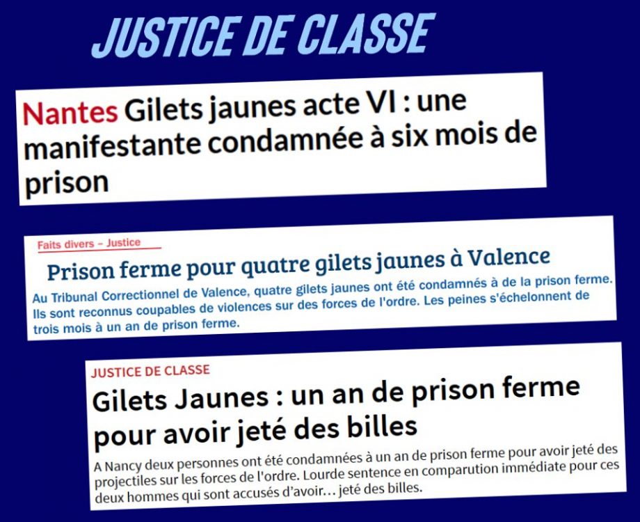 La justice se déchaîne contre les manifestants !