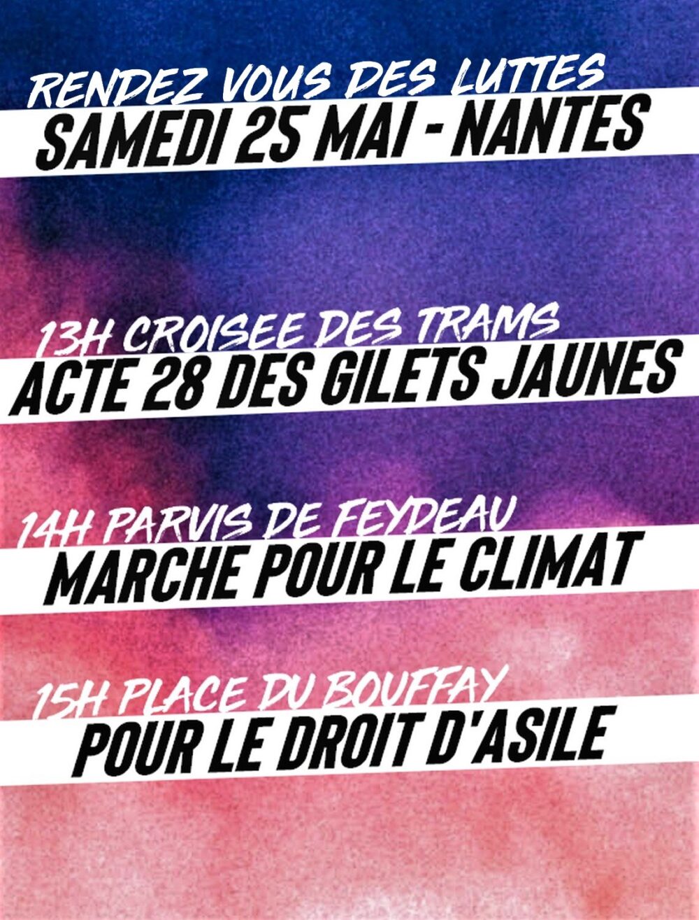 Samedi 25 mai : les rendez-vous des luttes