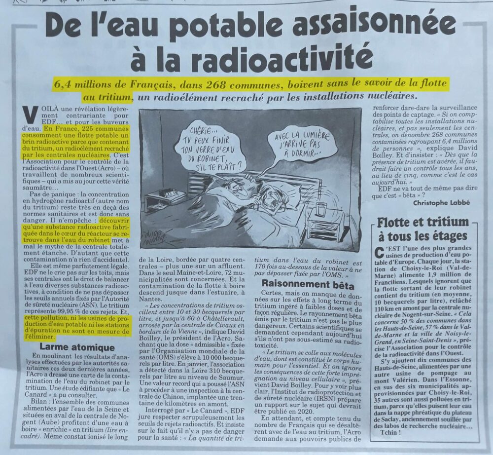 L’eau du robinet radioactive