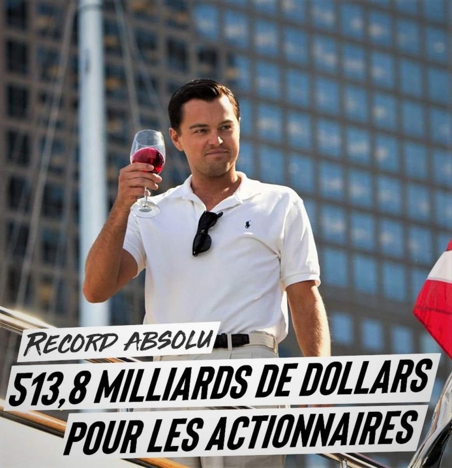Record absolu : 513,8 milliards de dollars pour les actionnaires