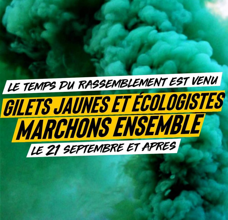 Gilets Jaunes, écologistes : marchons ensemble le 21 septembre