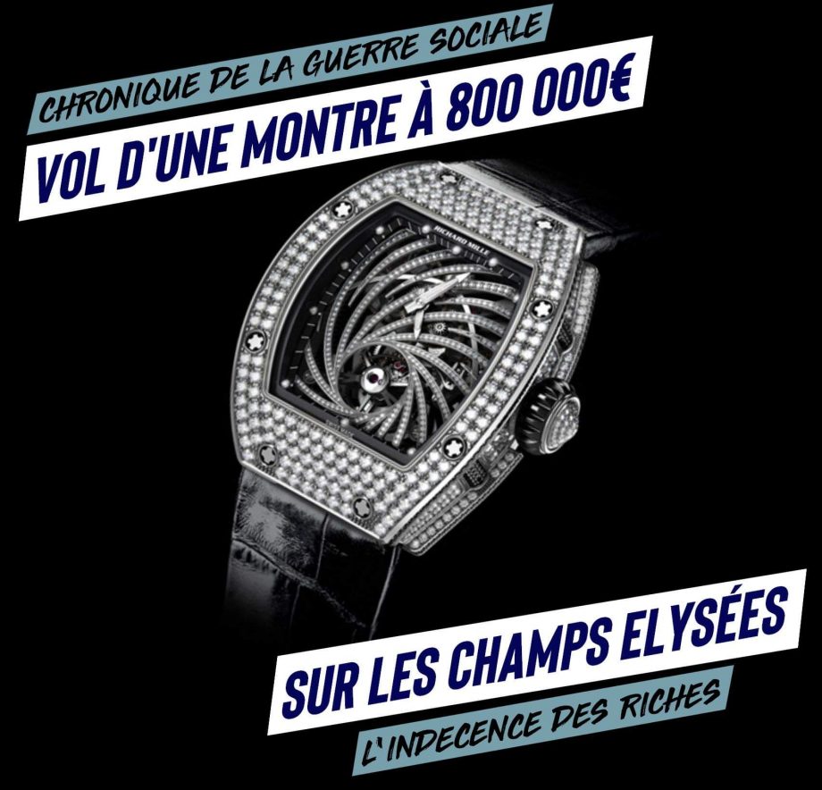 Chronique de la guerre sociale : vol d’une montre à 800.000€