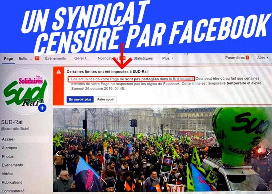 Censure : Facebook vise aussi les syndicats
