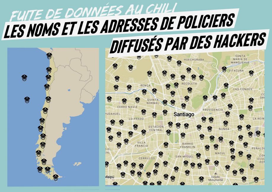 Chili : les noms et les adresses de policiers diffusés par des hackers