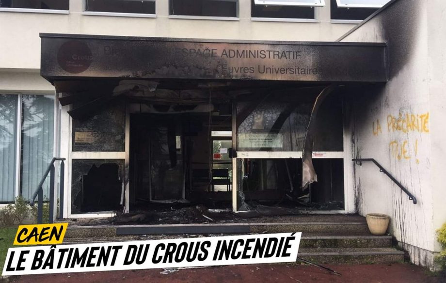 Caen : le bâtiment du CROUS incendié à l’université