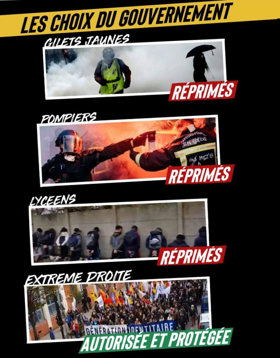 Mouvements sociaux réprimés, fascistes protégés : les choix du gouvernement