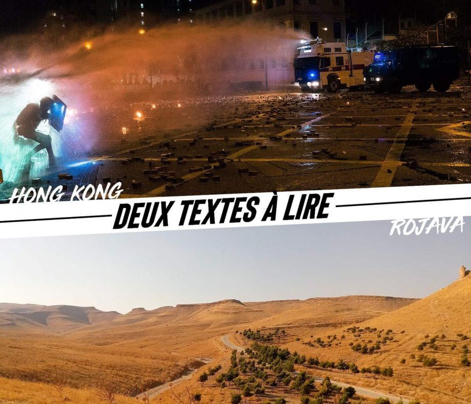 Hong Kong et Rojava : deux textes à lire