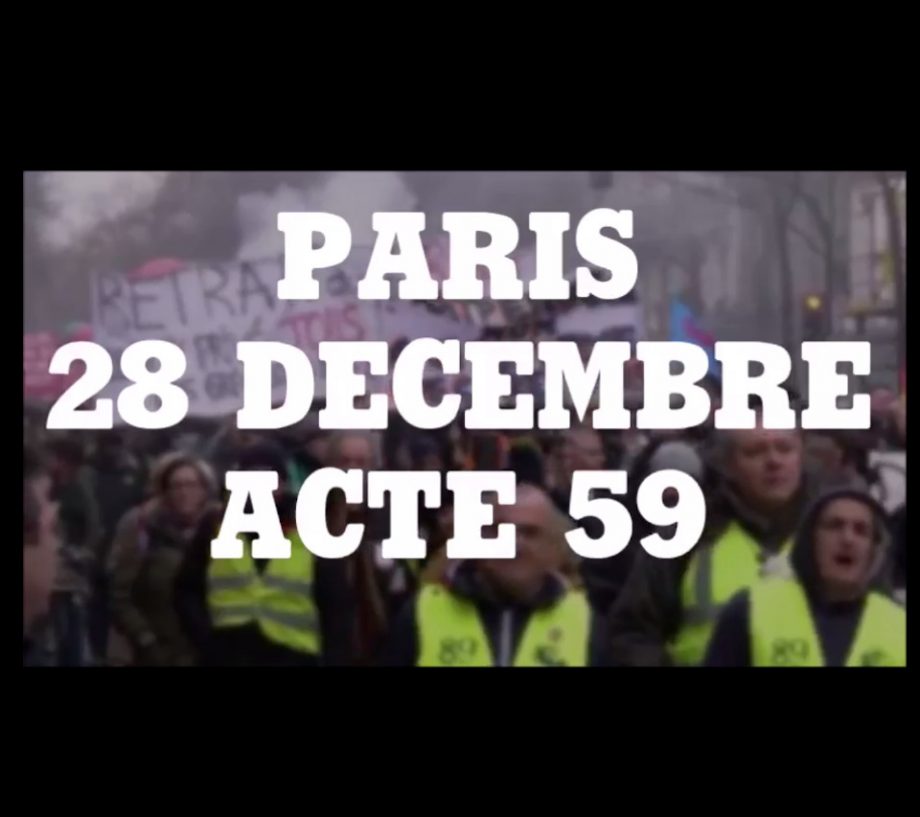 Paris 28 décembre : Zbeul de fin d’année