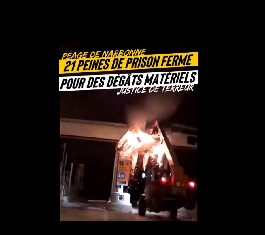 Péage de Narbonne : 21 peines de prison ferme pour des dégâts matériels !