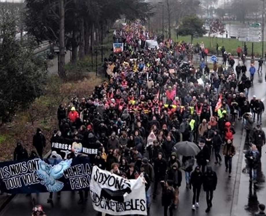 Nantes, manif du 24 Janvier : 50 nuances de bleu
