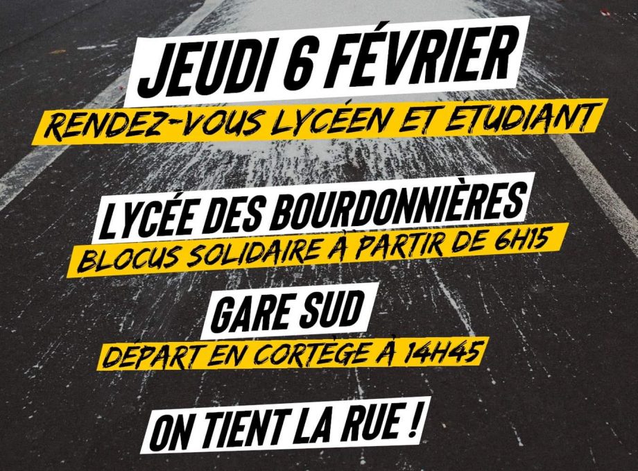 Jeudi 6 février : rendez-vous lycéen et étudiant