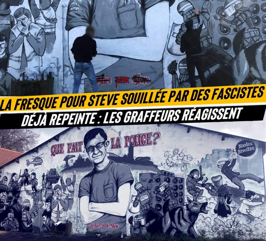 La fresque en hommage à Steve dégradée puis repeinte : entretien avec les graffeurs