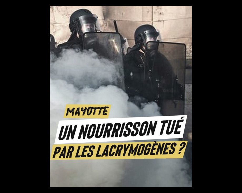 Mayotte : un nourrisson tué par les gaz lacrymogènes