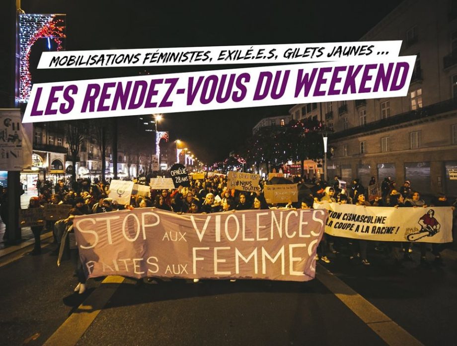 Mobilisations féministes, exilé-es, Gilets Jaunes : les rendez-vous du week-end
