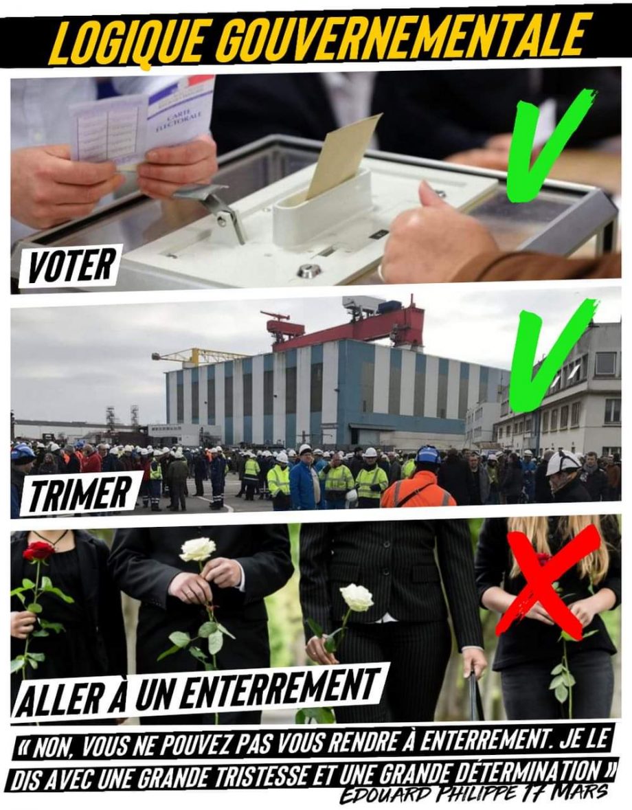 Logique gouvernementale : travailler, oui, aller à un enterrement, non