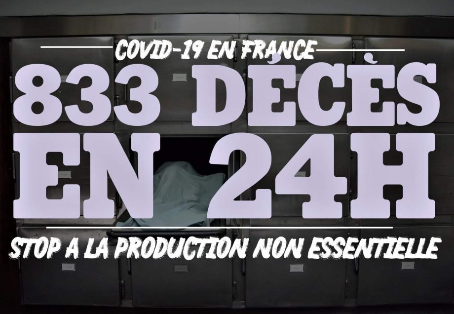 833 décès en 24h : stop aux productions non essentielles