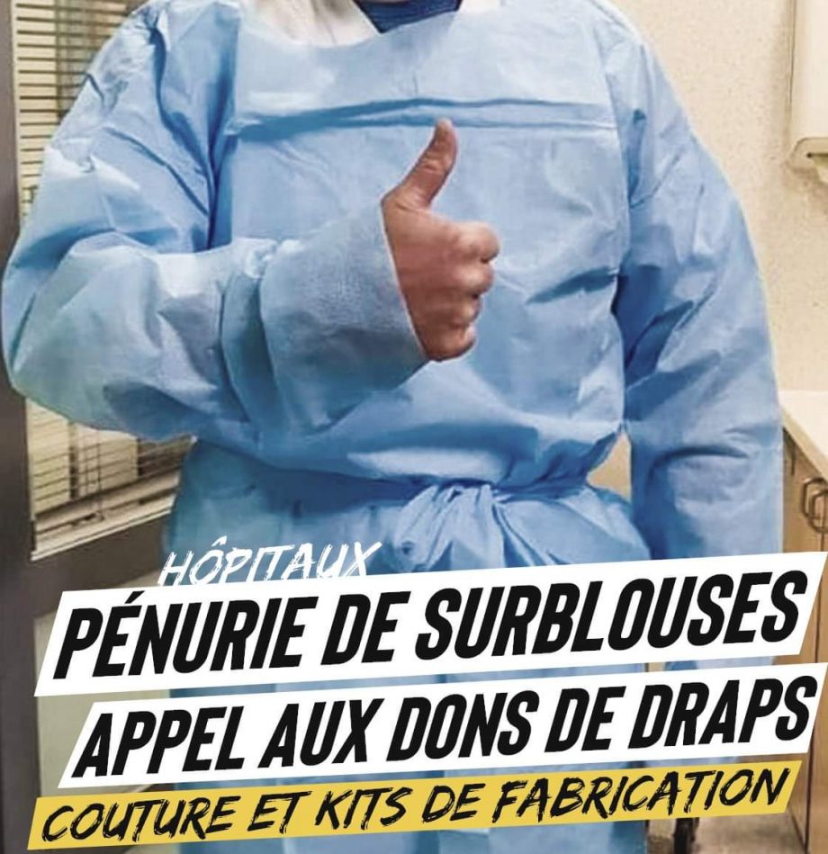 Pénurie de blouses : appel aux dons de draps