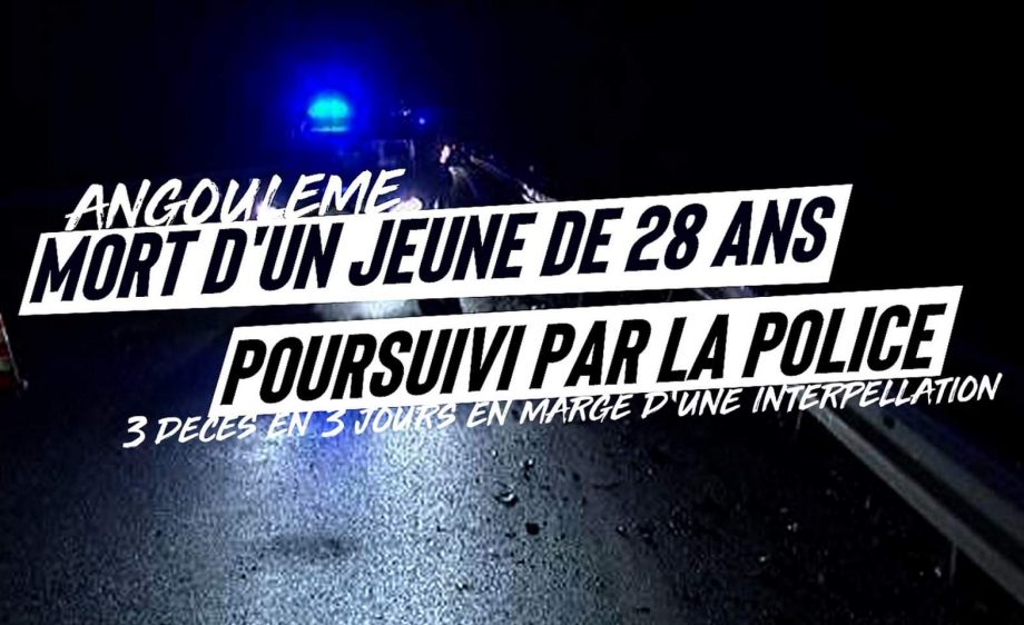Angoulême : mort d’un jeune de 28 ans poursuivi par la police