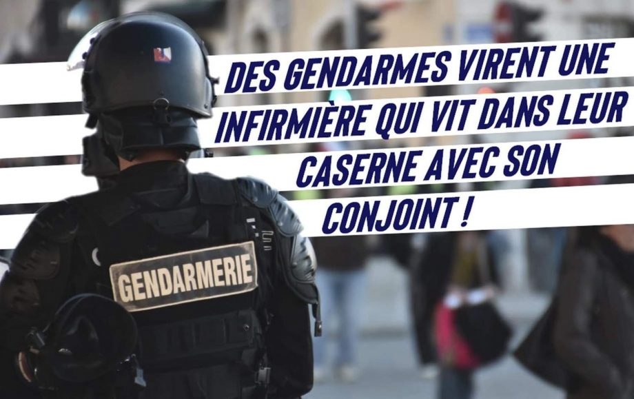 Des gendarmes virernt une infirmière d’une caserne où elle vit avec son conjoint