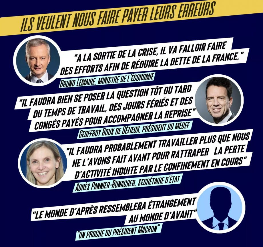Ils veulent nous faire payer leurs erreurs