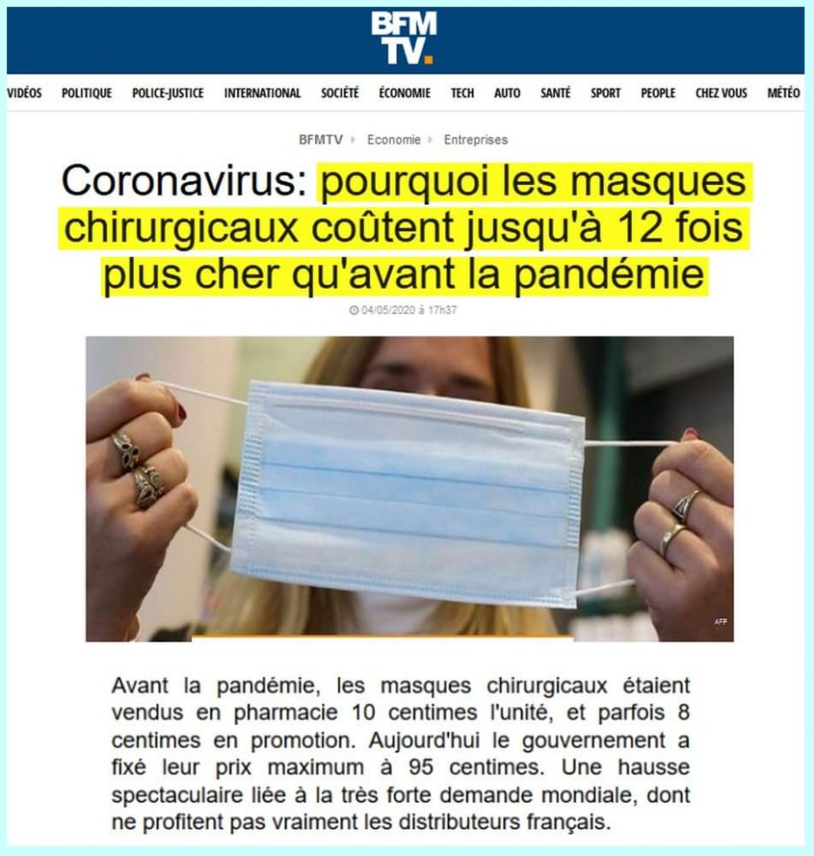 Masques 12 fois plus chers, pourquoi ?