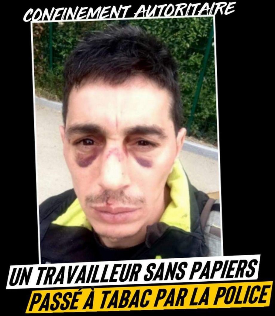 Confinement autoritaire : un travailleur sans papiers passé à tabac par la police