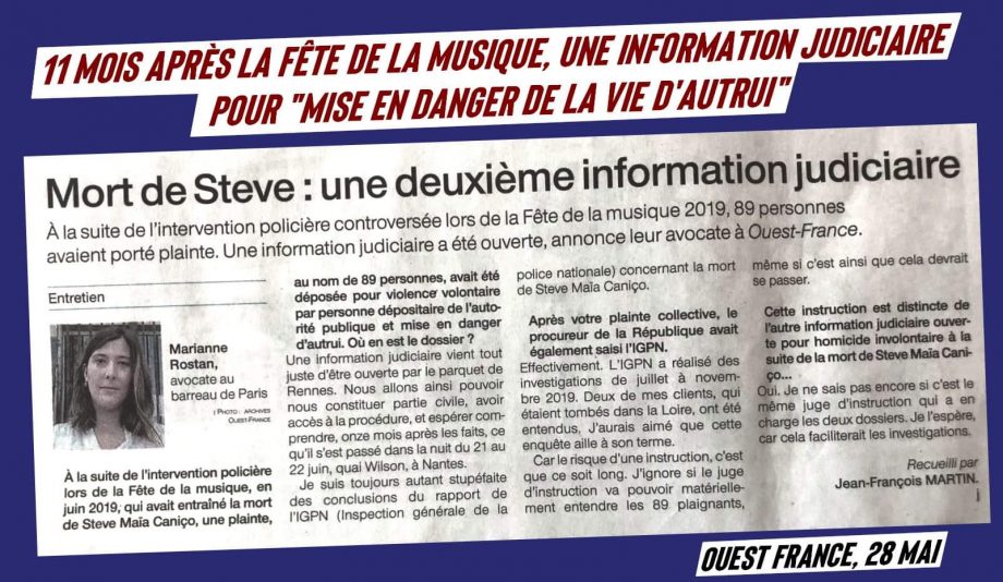 Mort de Steve : 11 mois après, la justice ouvre une deuxième information judiciaire