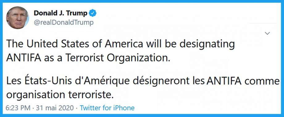 USA : l’antifascisme considéré comme du terrorisme ?