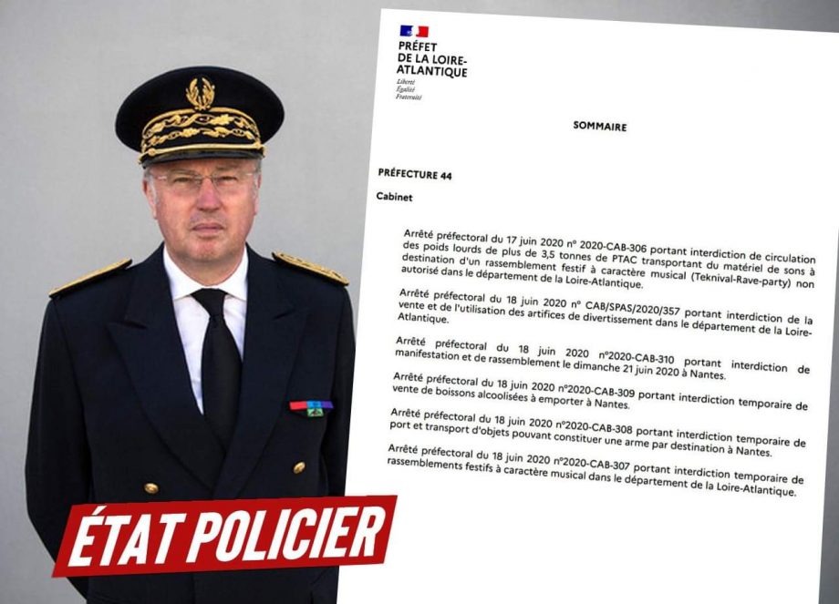 État policier : le préfet sort 6 arrêtés pour tout interdire à Nantes ce week-end