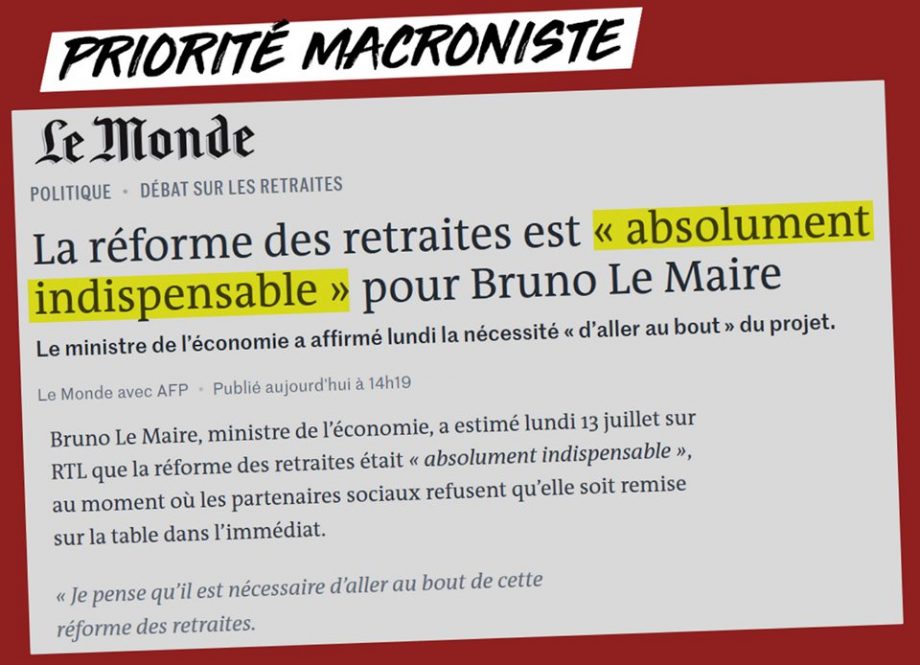 Les priorités du gouvernement