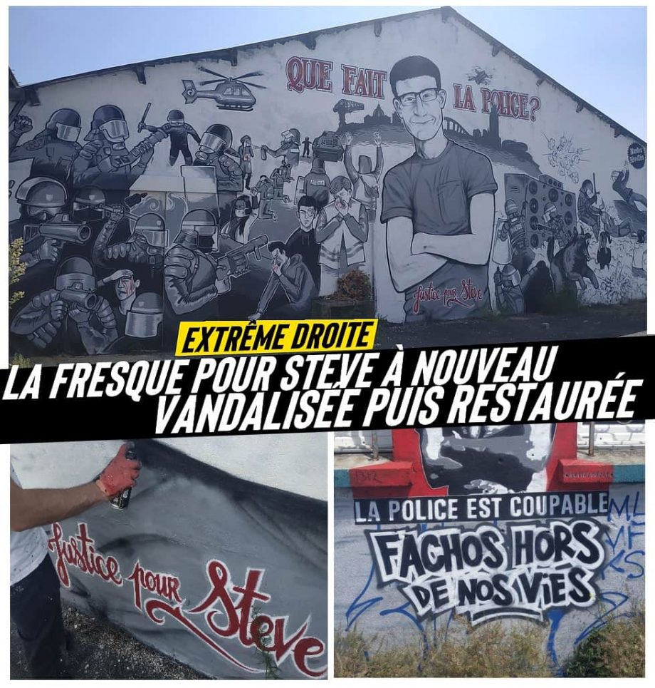 La fresque pour Steve à nouveau vandalisée puis rapidement restaurée