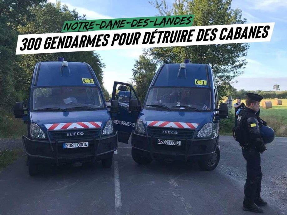 330 gendarmes pour détruire des cabanes sur la ZAD