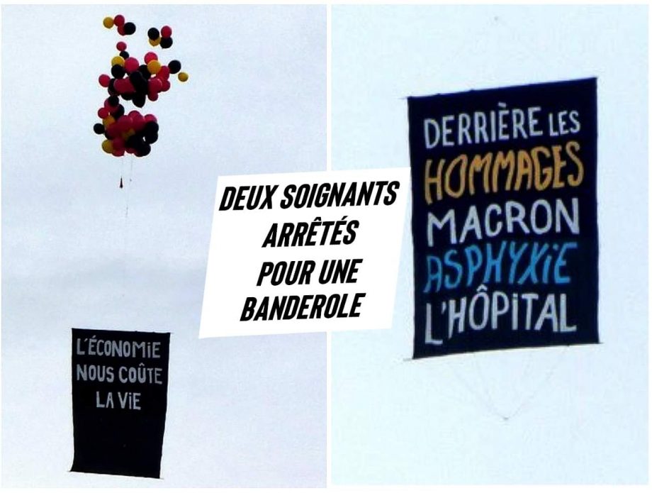 Deux soignants arrêtés pour une banderole
