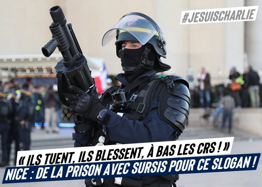 Nice : de la prison avec sursis et des amendes pour des slogans contre les violences policières !
