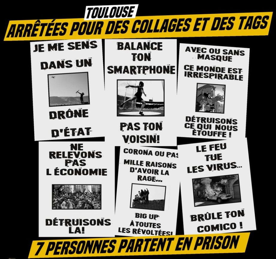 Toulouse : arrêtées pour des collages et des tags, sept personnes partent en prison
