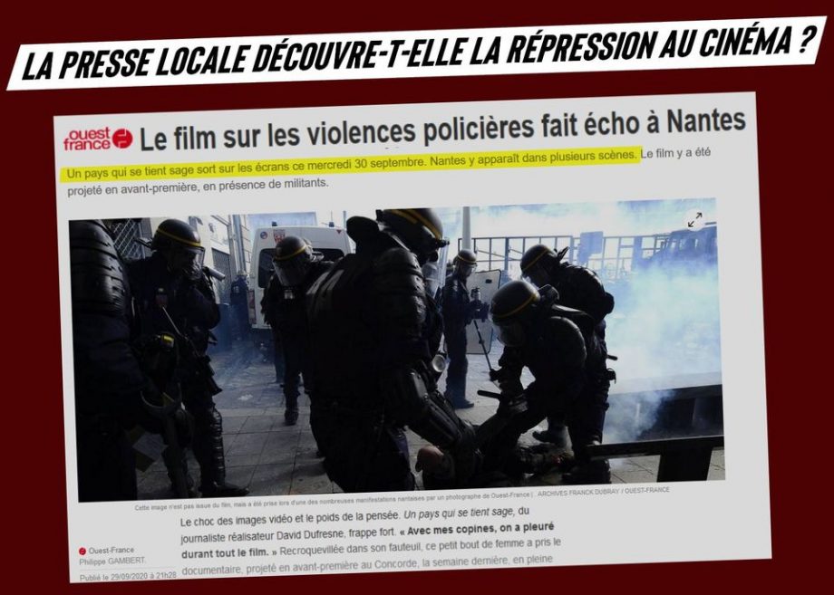 La presse locale a-t-elle découvert les agissements de la police nantaise dans une salle de cinéma ?