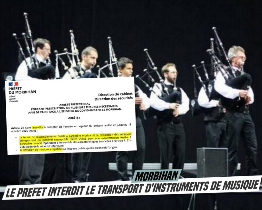 Morbihan : le préfet interdit le transport d’instruments de musique