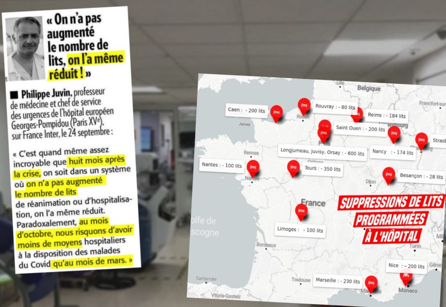 Depuis mars, le gouvernement a supprimé des lits dans les hôpitaux !