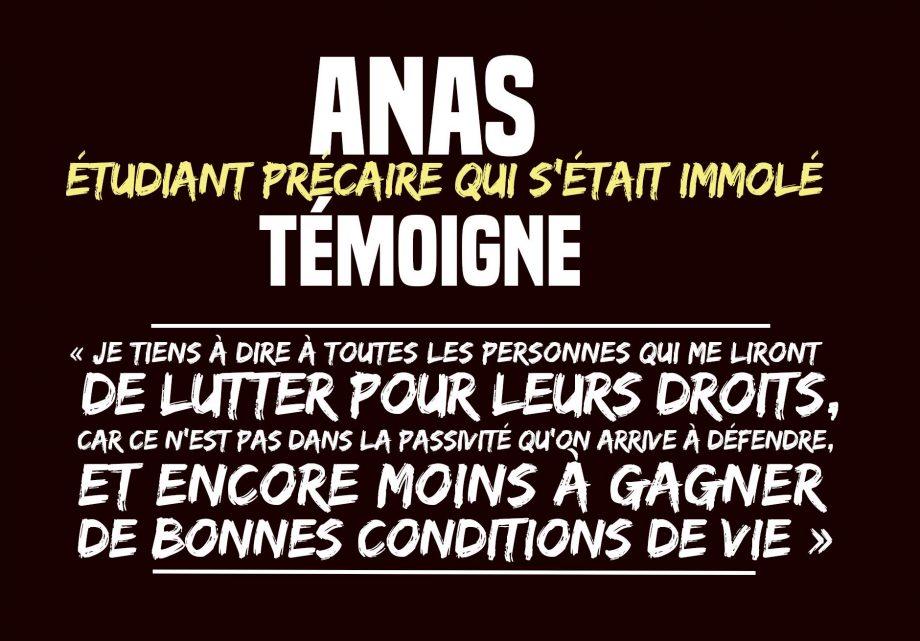 Anas, l’étudiant qui s’était immolé à Lyon témoigne