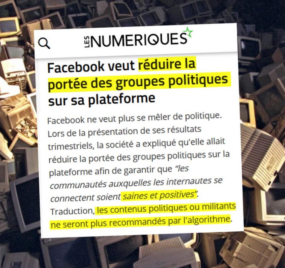 Facebook va rendre invisibles les pages engagées