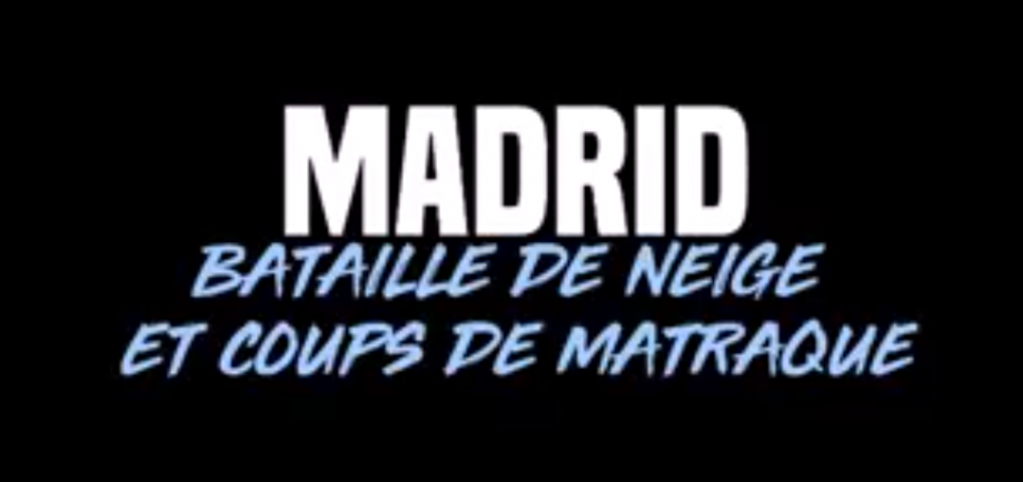 Madrid : bataille de neige géante et charges policières