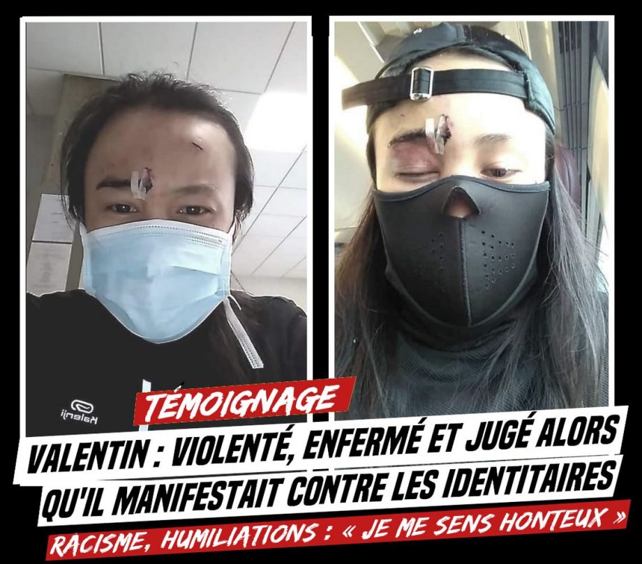 Valentin : violenté, enfermé et jugé alors qu’il manifestait contre les identitaires