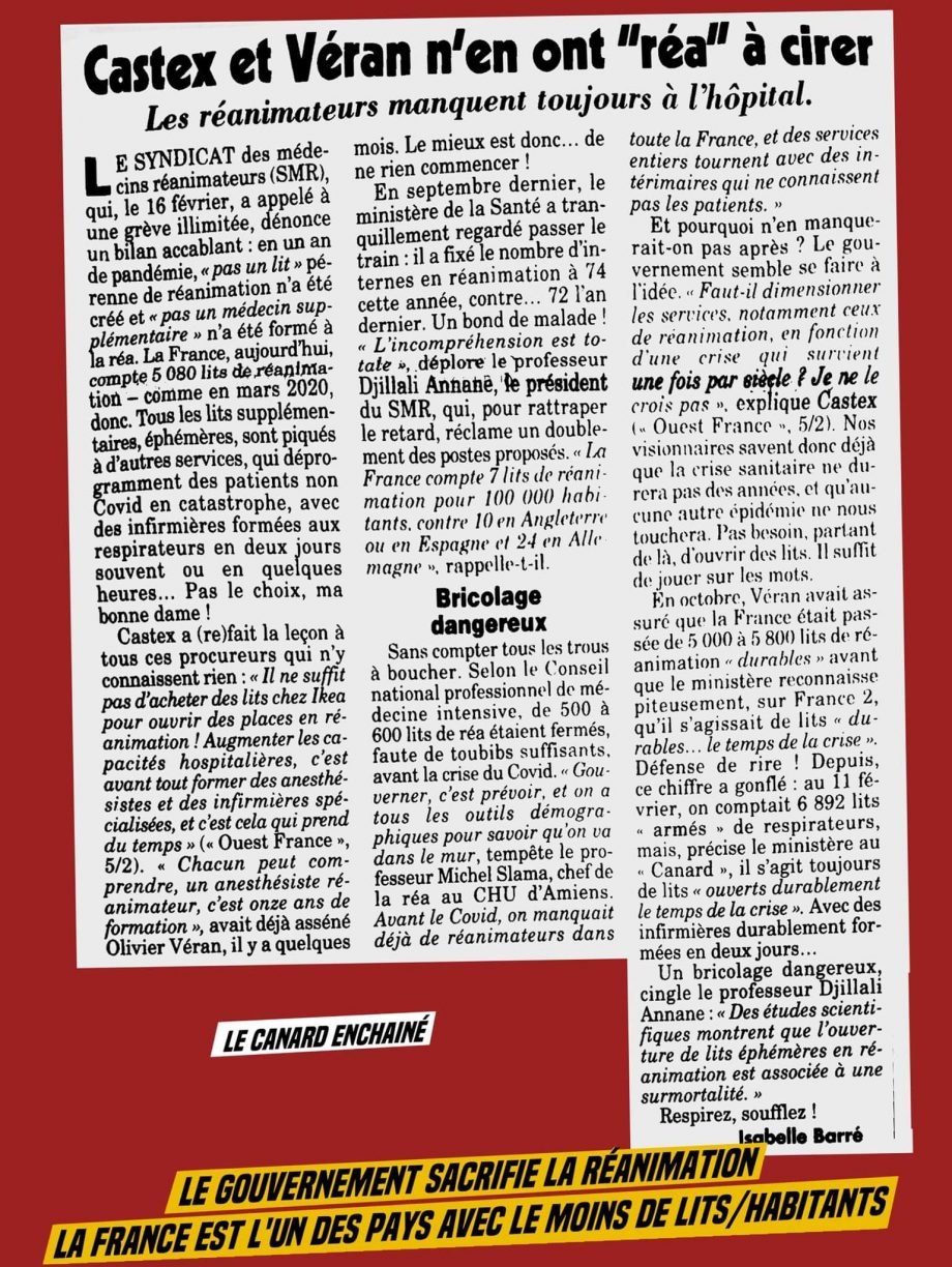 Comment le gouvernement a sacrifié la réanimation