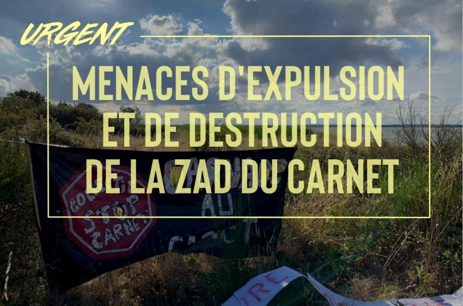 Menace d’expulsion sur la ZAD du Carnet