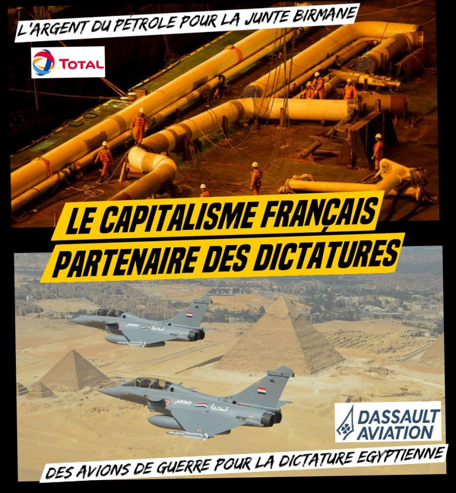 Birmanie – Égypte : le capitalisme français partenaire des dictatures