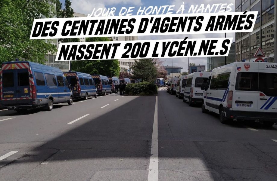 Jour de honte à Nantes : des centaines d’hommes armés empêchent une manifestation lycéenne