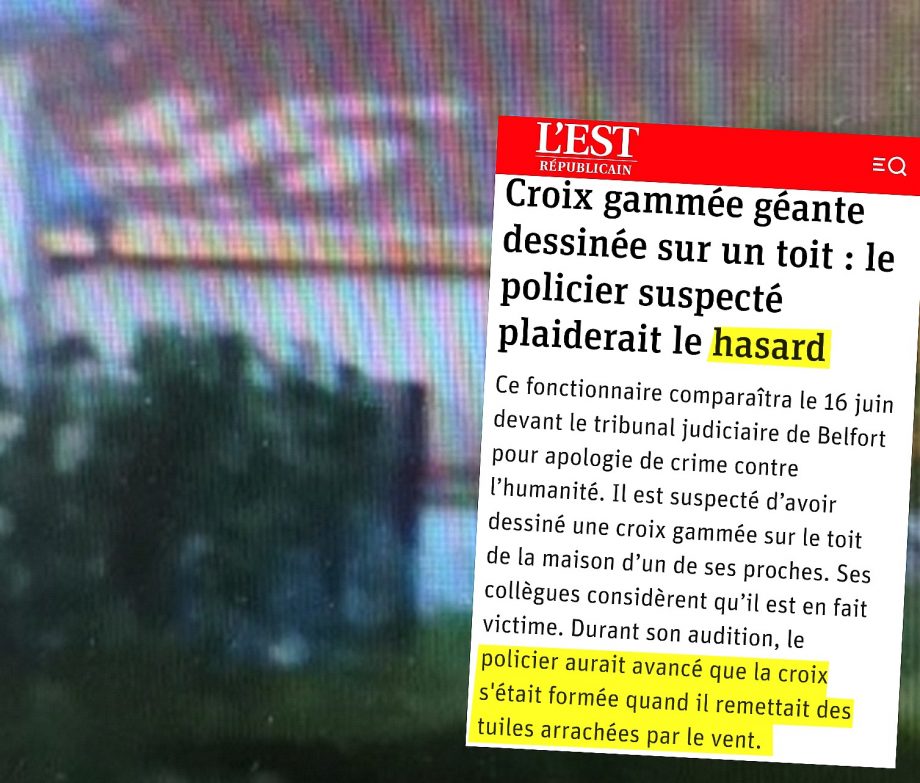 Un policier dessine un symbole nazi géant sur un toit : il accuse la météo !
