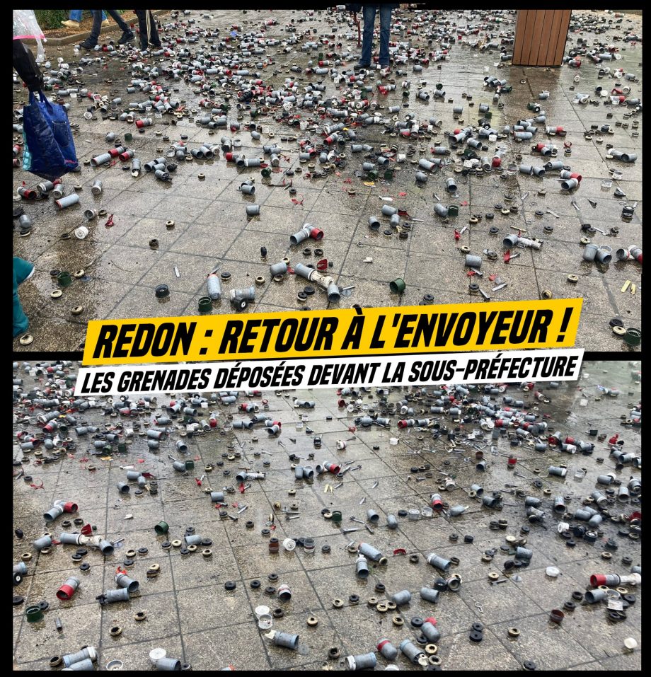 Retour à l’envoyeur : des centaines de grenades devant la préfecture de Redon