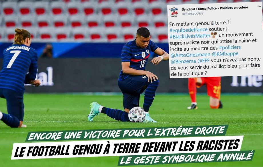 Le football genou à terre face à l’extrême droite