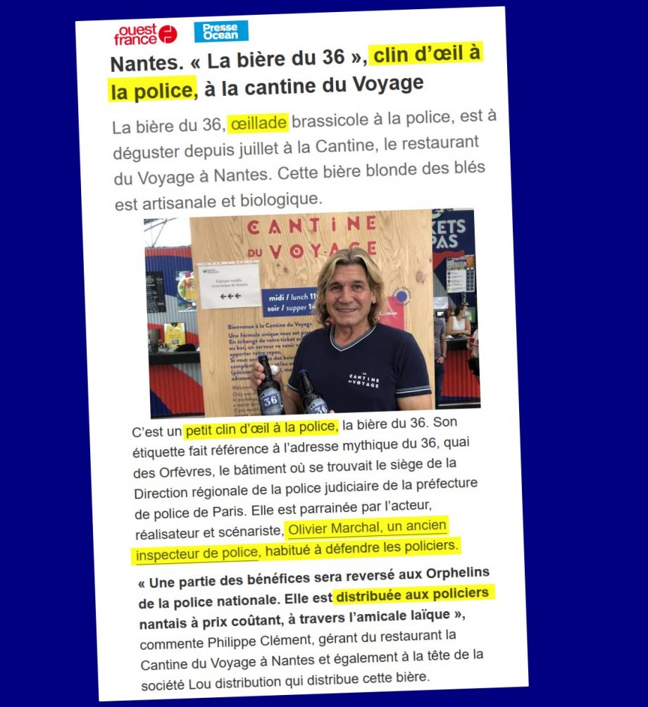 Voyage à Nantes : une bière en hommage à la police
